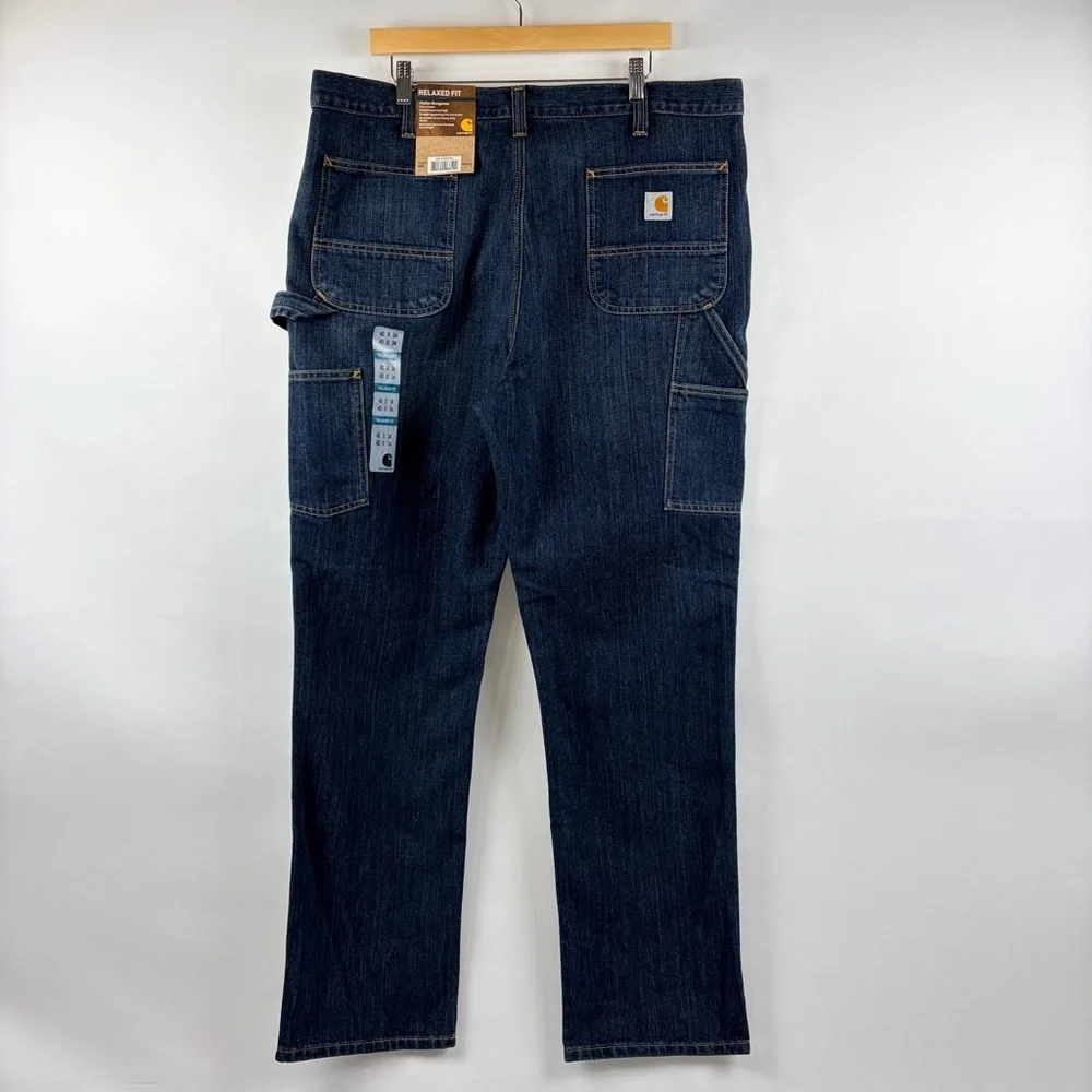 Carhartt Relaxed Fit Holter Dungaree Jeans 40x34 Dark Wash Workwear